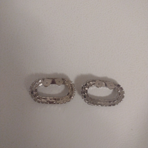 Vintage Musi sparkling Silver Rhinestone shoe clips - Picture 3 of 6